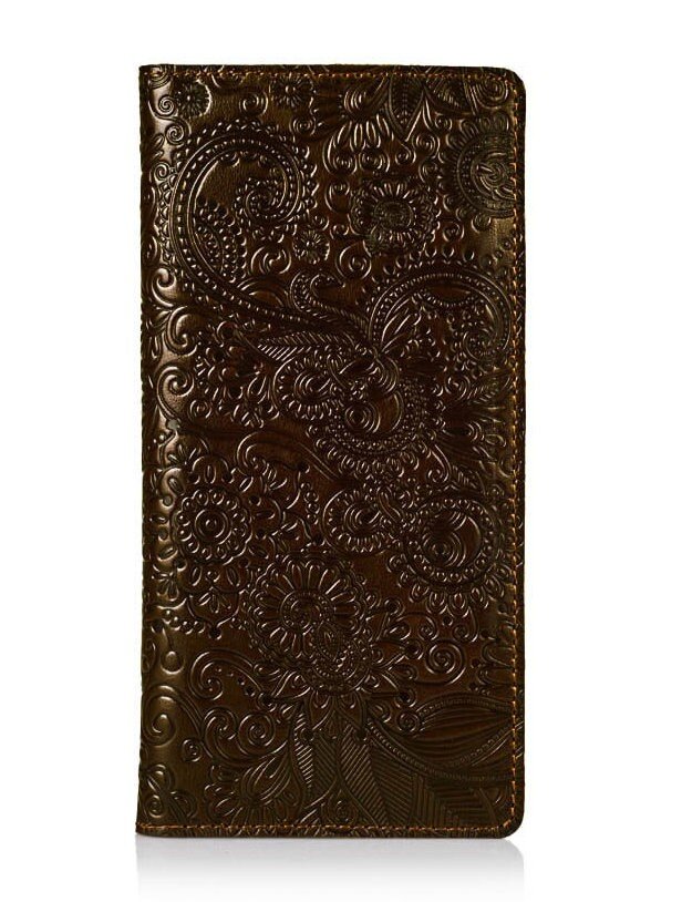 

Кожаный бумажник Hi Art WP-02 Mehendi Art оливковый Оливковый