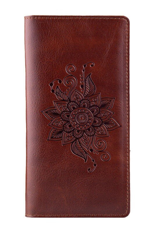 

Кожаное портмоне Hi Art WP-05 Crystal Сognac Mehendi Classic Коньячный