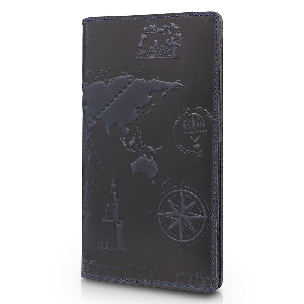 

Кожаное портмоне Hi Art 7 wonders of the world PB-01-S19-4013-T002 Синий