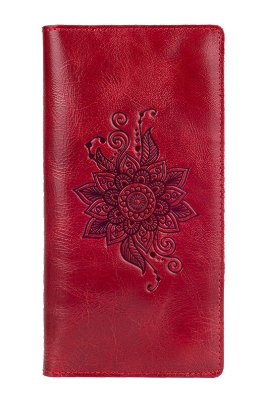 

Кожаный бумажник Hi Art WP-05 Mehendi Classic красный Красный