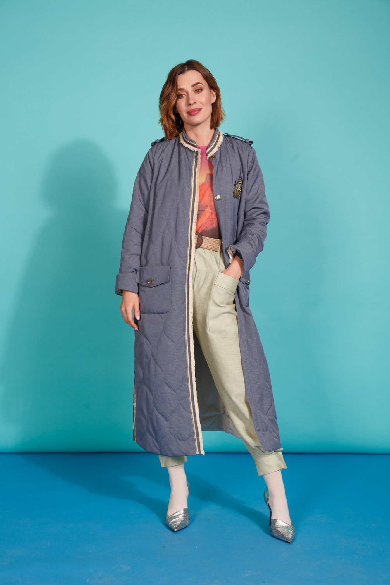 

Пальто Alberto Bini  Серо-голубой (5025-5, Пальто Alberto Bini 44 Серо-голубой (5025-5)