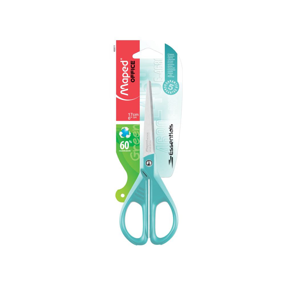 

Ножницы Maped ESSENTIALS GREEN 170мм, блистер, голубой (MP.468011)