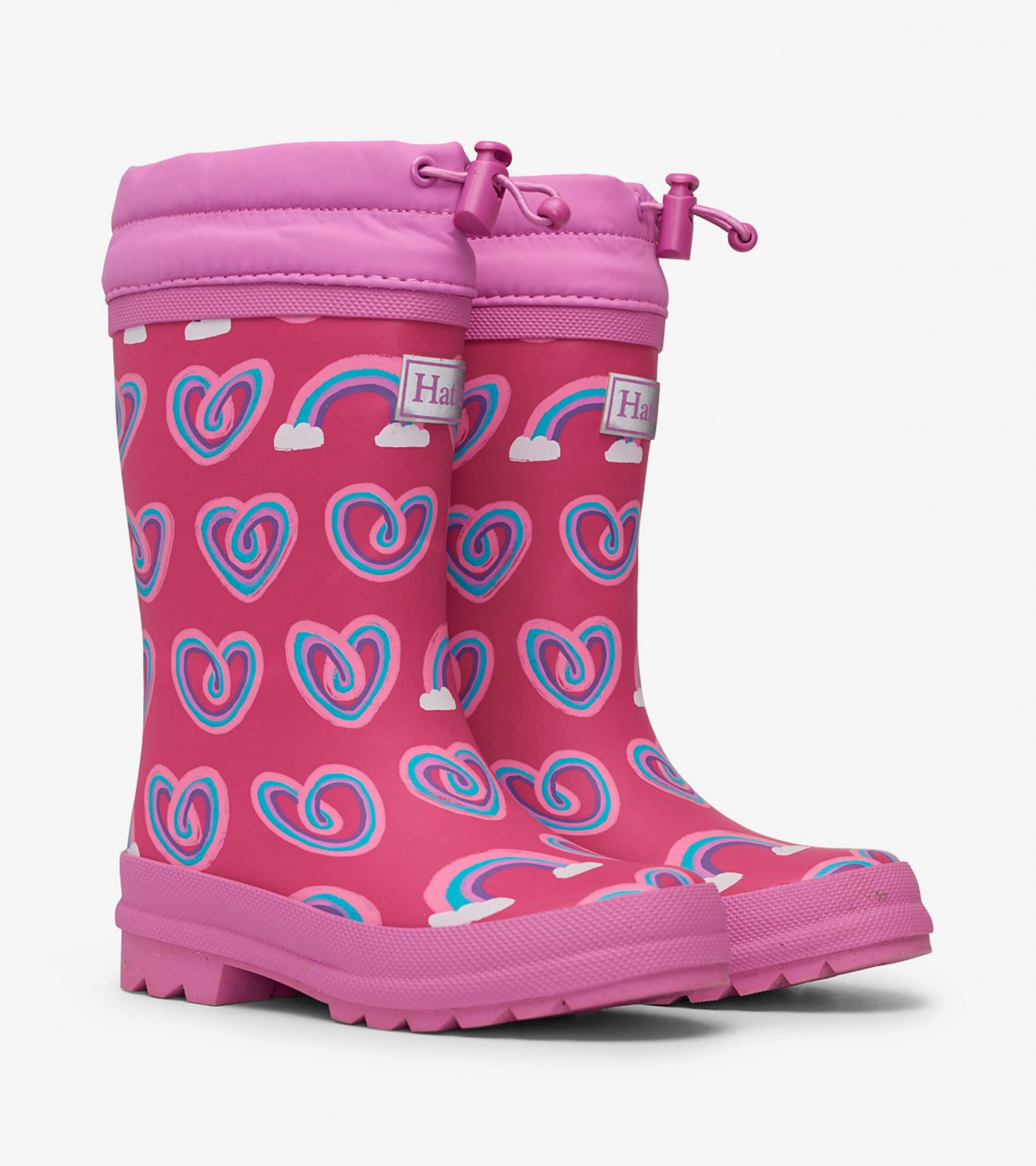 

Гумові чоботи Hatley утеплені Twisty Rainbow Hearts 10 малиновий 27 (F21TRK1569)