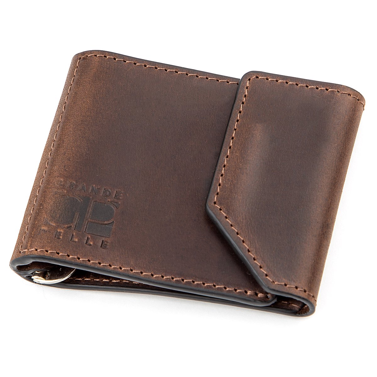 

Зажим для денег винтажный GRANDE PELLE 11148 Коричневый