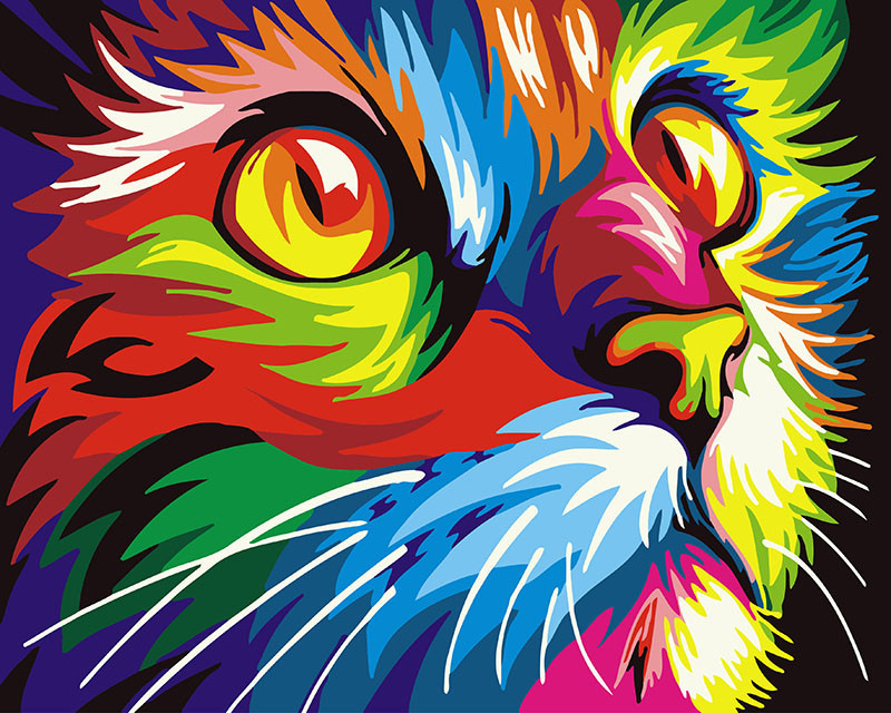 

Картина по номерам BrushMe GX26192 40*50 cм Радужный кот