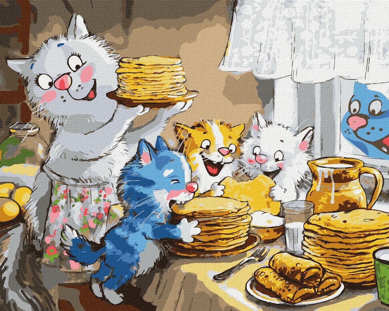 

Картина по номерам Идейка КНО4279 40*50 cм Сладкие блинчики