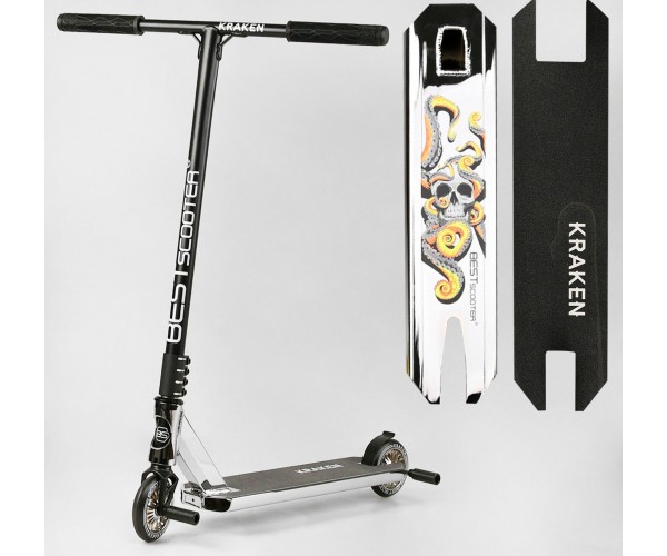

Самокат трюковый Best Scooter Kraken KR82080, алюминиевый, колеса 110 мм, HIC-система, пеги, анодированная покраска, Металлик