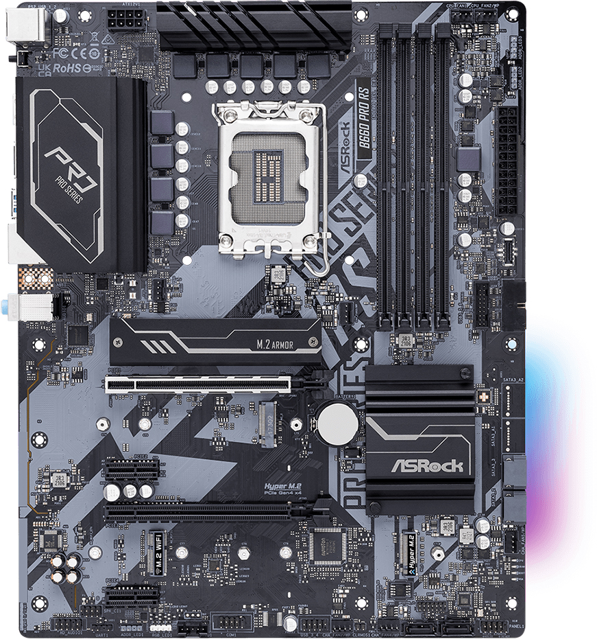 

Материнская плата ASRock B660 Pro RS (s1700, Intel B660, PCI-Ex16)