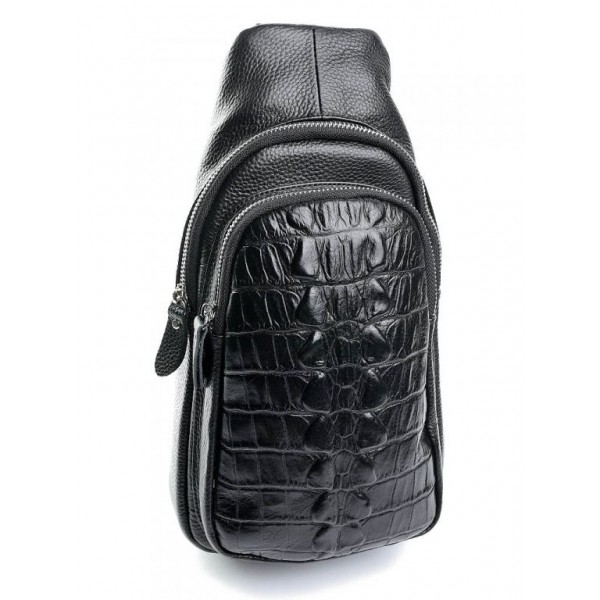 

Сумка слинг кожаная мужская BagMan 616 Black