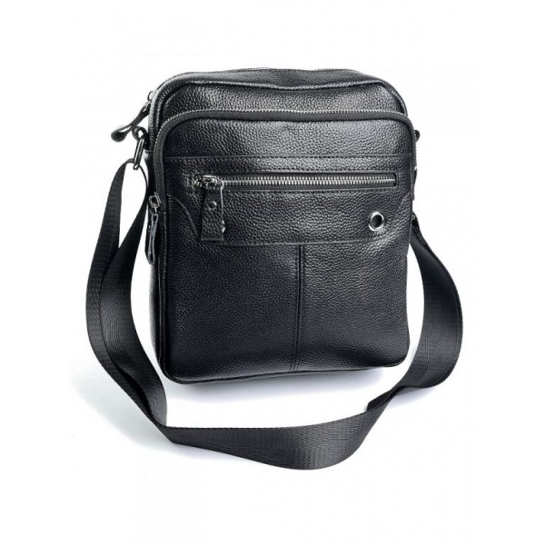 

Сумка из кожи мужская небольшая BagMan 8206 Black