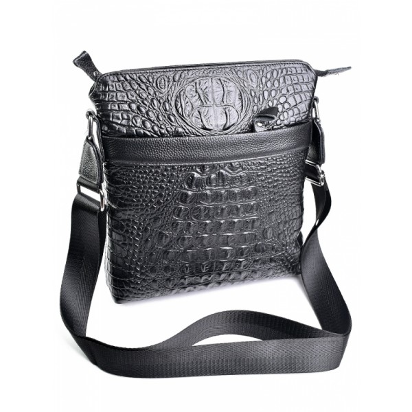 

Мужская сумка кожаная рептилия BagMan 7237-2 Black