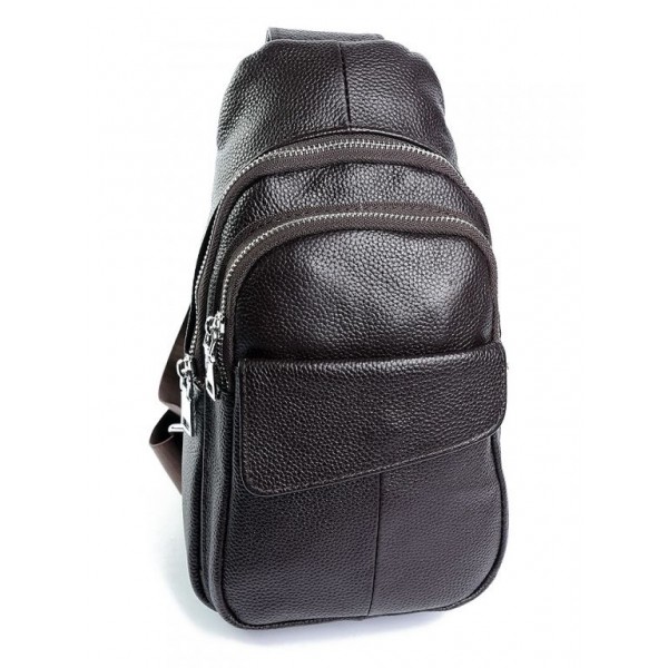

Кожаная сумка мужская нагрудная BagMan 3316 Coffee