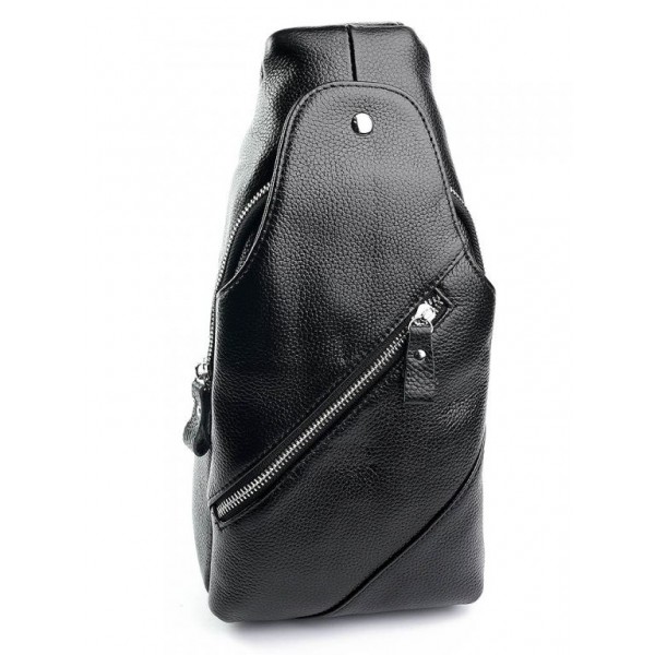 

Сумка-слинг мужская кожаная BagMan 6611 Black