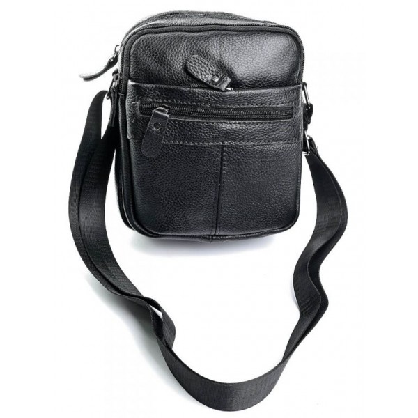 

Сумка мужская из кожи небольшая BagMan 1811 Black