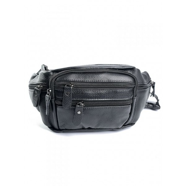 

Кожаная сумка мужская на пояс BagMan 0045 Black