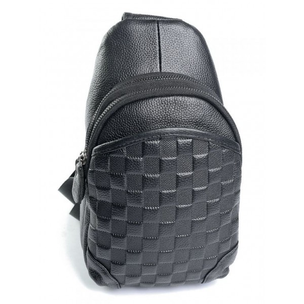 

Сумка-слинг из кожи мужская BagMan 527-1 Black