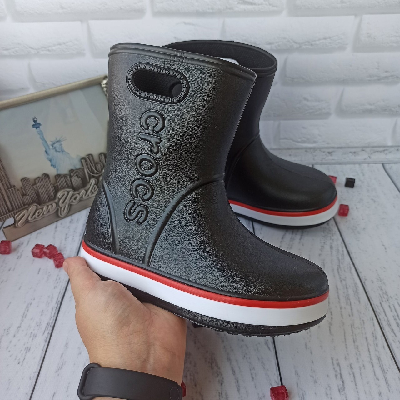 

Резиновые сапоги ЭВА для мальчика Crocs Luck Line 5021-1 29/30=18,5см черный