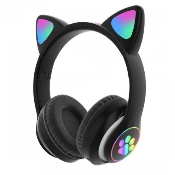 

Беспроводные Bluetooth наушники Cat STN-28 Кошачьи ушки, Гарнитура с микрофоном FM радио + AUX, подсветка