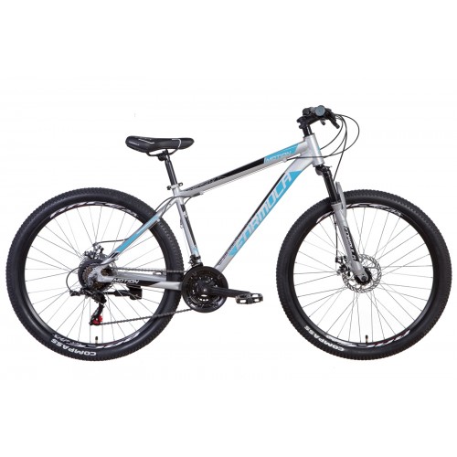 

Велосипед FORMULA MOTION 27.5" 17" 2021 Серебристо-синий с черным