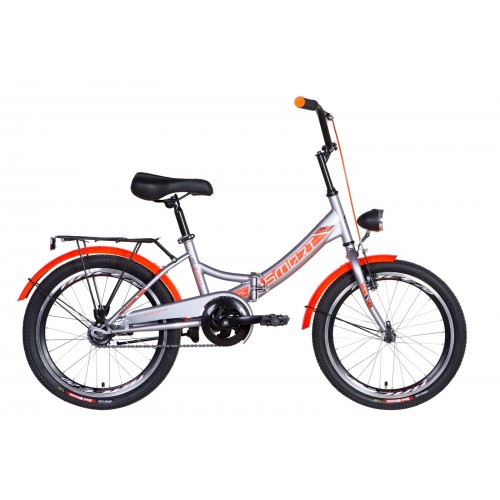 

Велосипед FORMULA SMART С ФОНАРЁМ 20" 13" 2021 Серый с оранжевым (м)