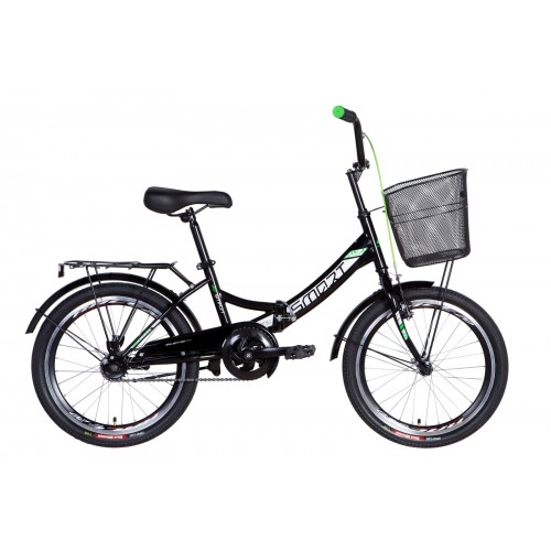 

Велосипед FORMULA SMART С КОРЗИНОЙ 20" 13" 2021 Черно-зеленый