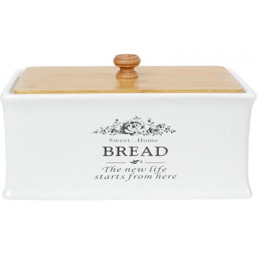 

Хлебница керамическая Sweet Home BREAD 32х18.5х18.5см с деревянной крышкой