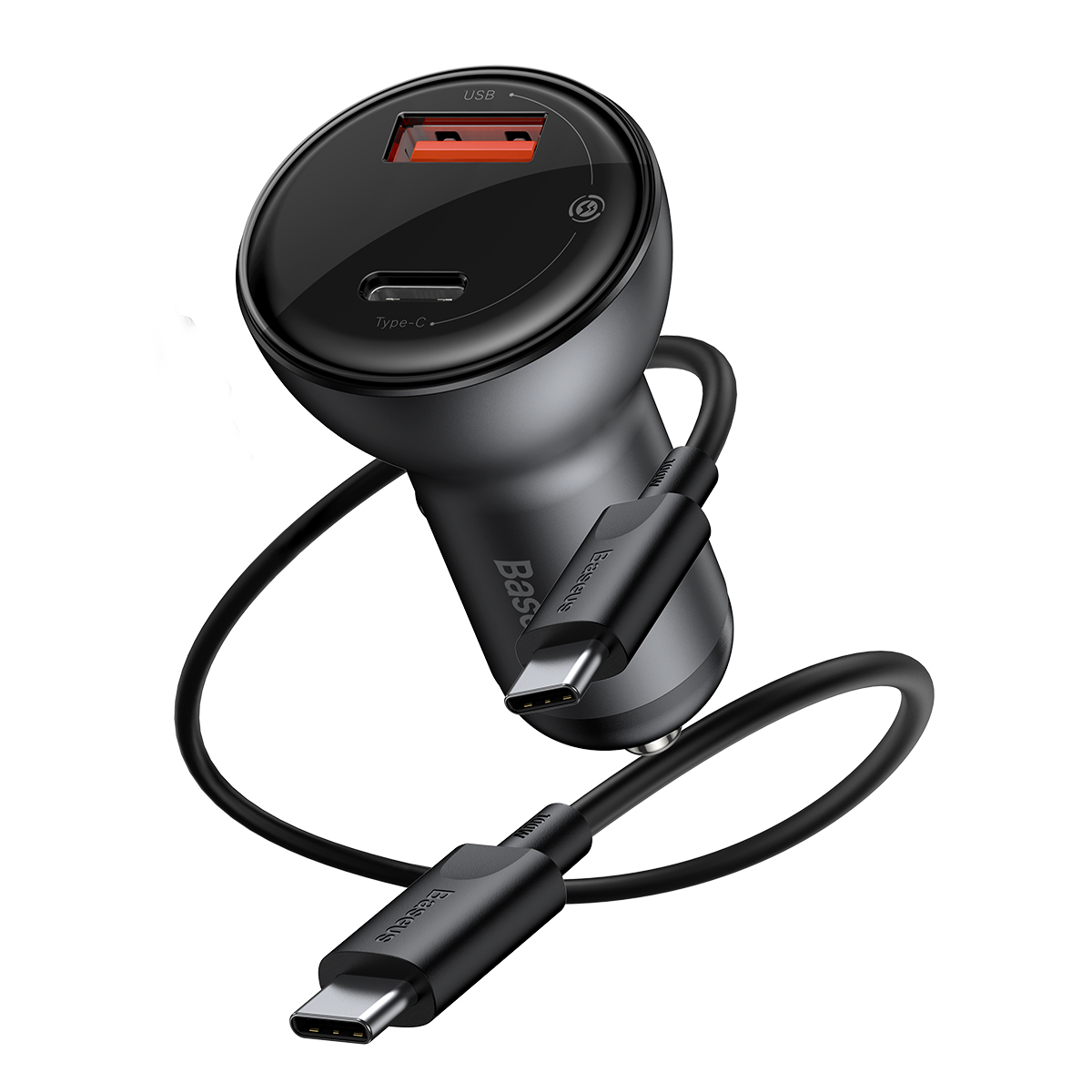 

АЗУ 1USB 1Type-C Baseus Digital Display 5A 45W + Cable Type-C-Type-C (TZCCBX-C0G) Black