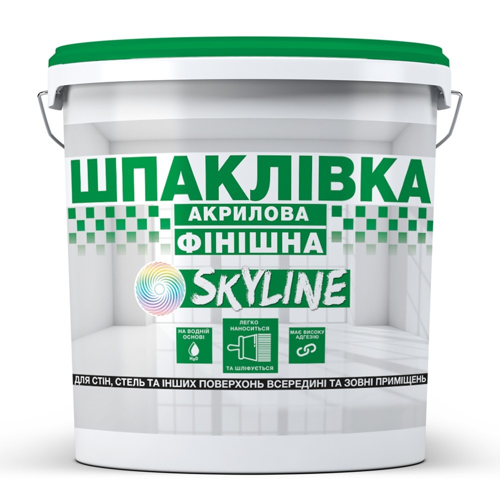 

Шпаклевка акриловая финишная, готовая к применению для внутренних и наружных работ SkyLine Белоснежная 8 кг