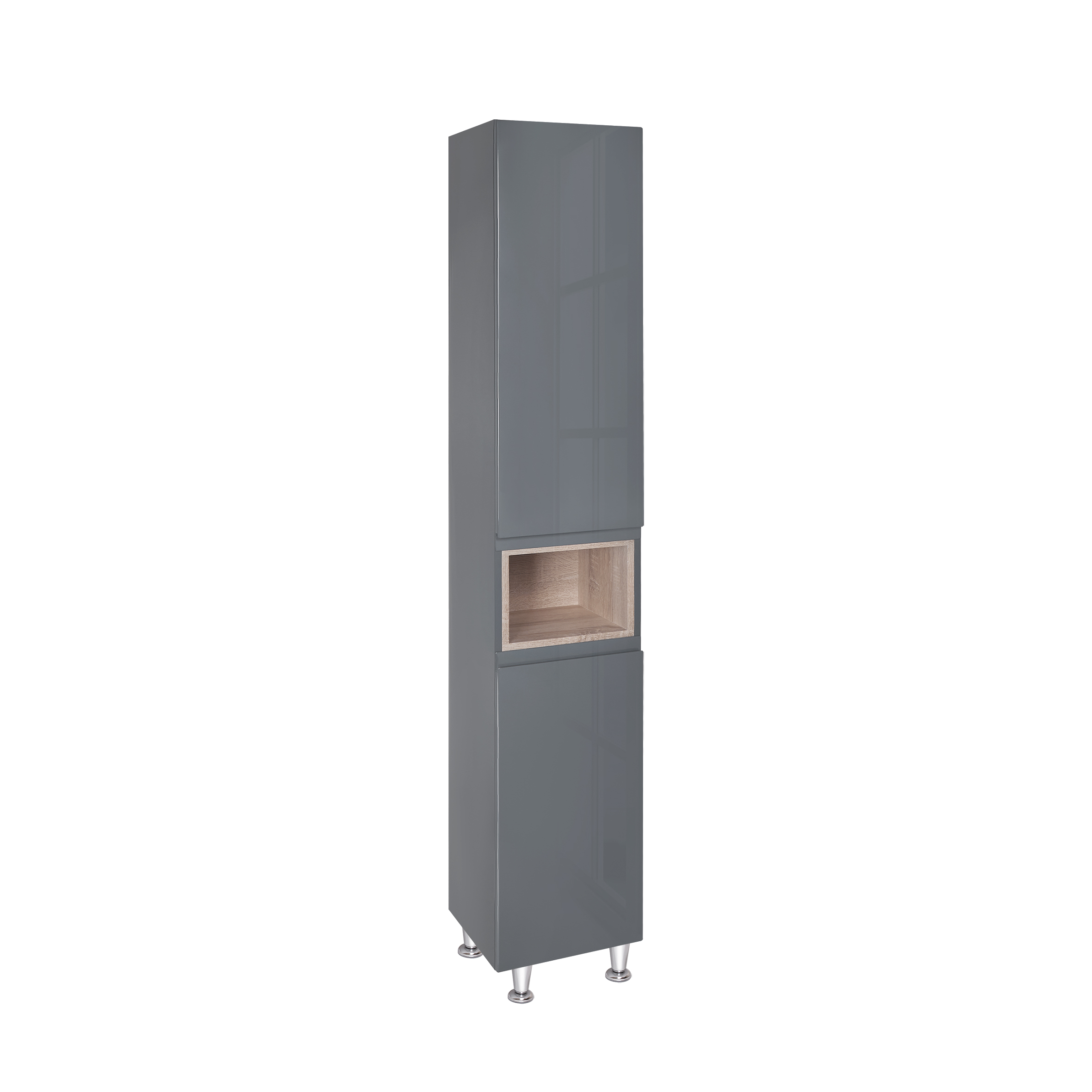 

Пенал напольный Qtap Robin 350х1950х316 Graphite/Whitish oak QT1376PN1652RGWO