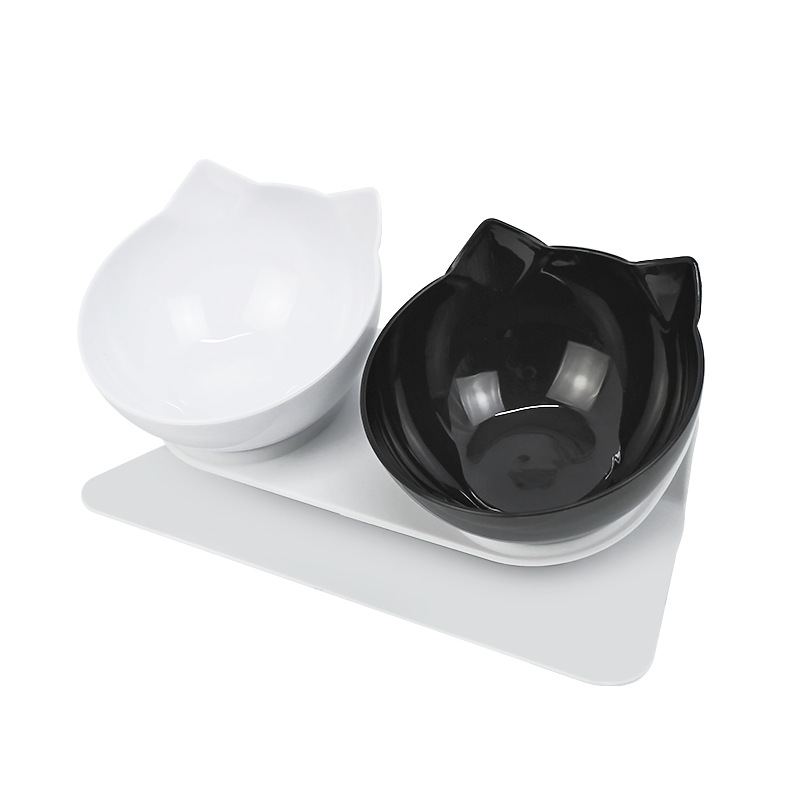 

Миска для котов двойная Taotaopets 117718 White-Black