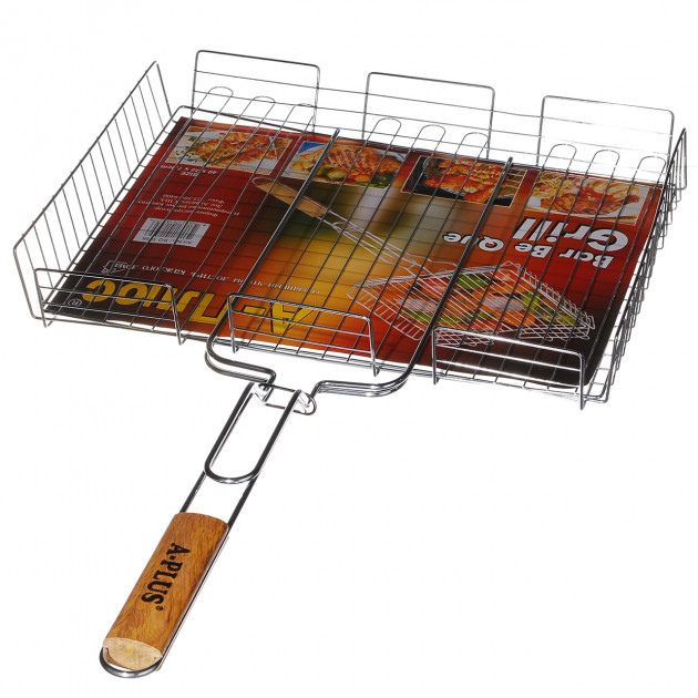 

Решетка-гриль A-PLUS 1895, нержавеющая сталь, 42 х 32 х 7.5 см, удобная ручка, цвет стальной, DS60063