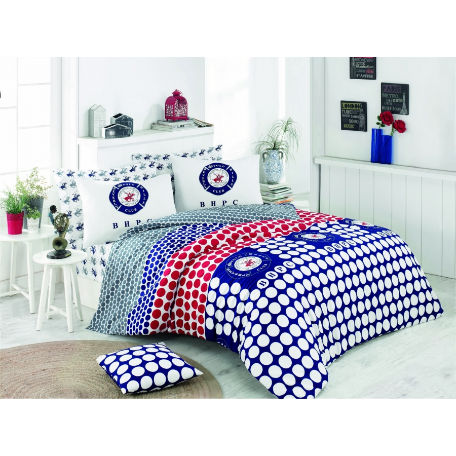 

Постельное белье Beverly Hills Polo Club ранфорс - BHPC 010 Dark Blue Евро