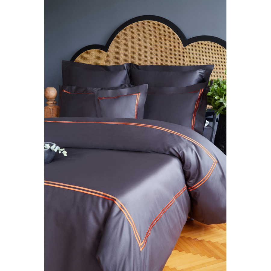

Постельное белье MieCasa сатин - Milano antrasit-turuncu антрацит-оранжевый king size