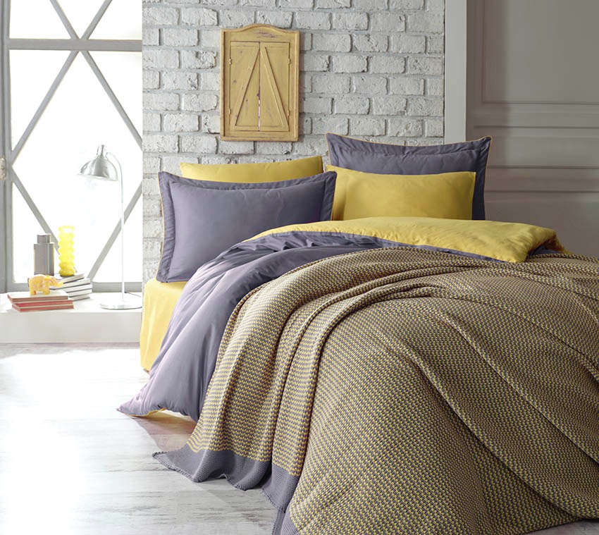 

Постельное белье сатин Dantela vita TUANA YELLOW SET, (ET-475386)