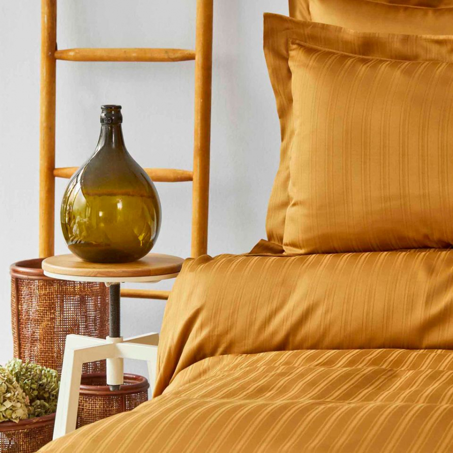 

Постельное белье Karaca Home сатин - Charm bold hardal горчичный полуторный