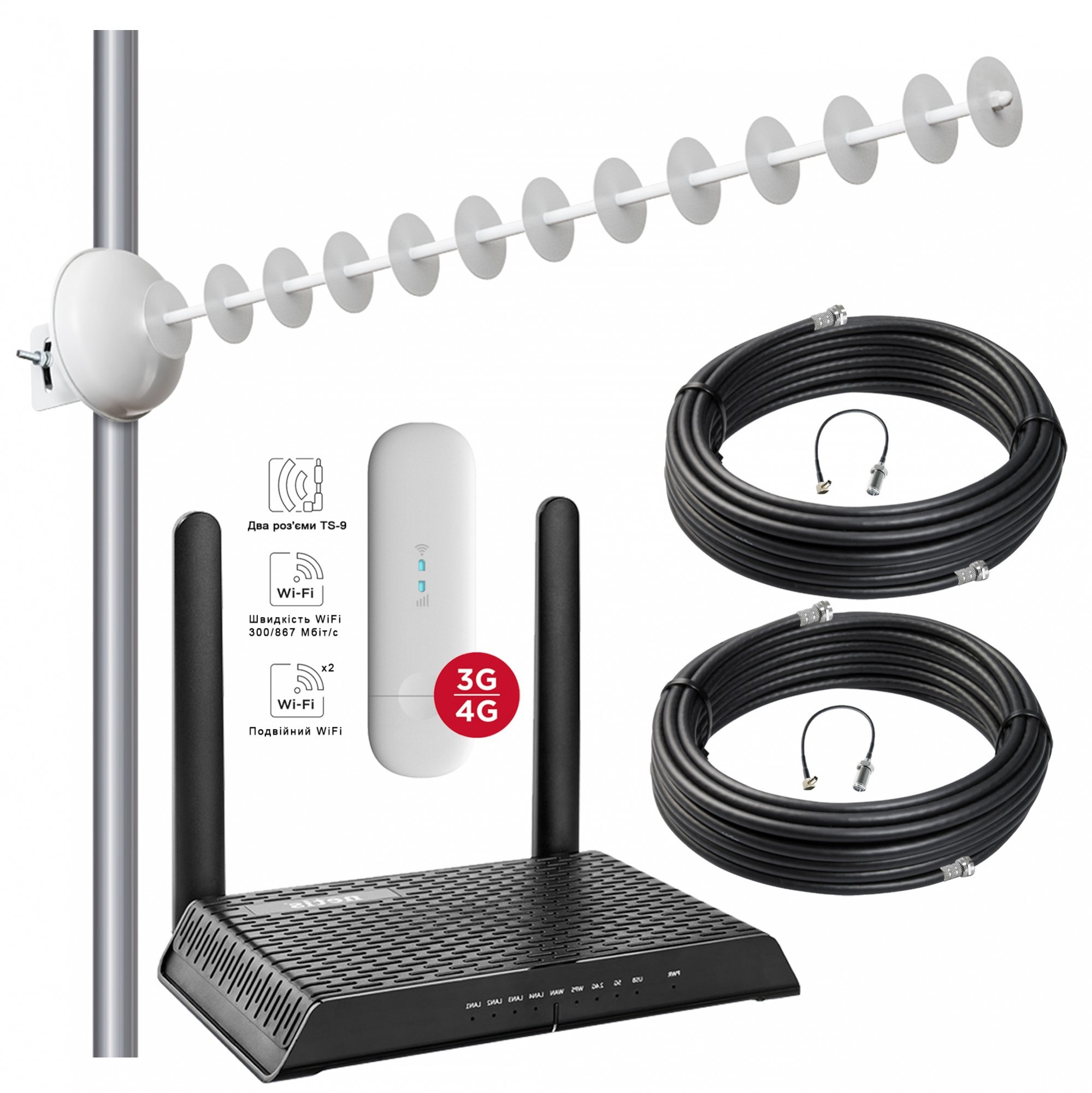 

Комплект для інтернету в село до 10 пристроїв HomeNet Lite+ AC MIMO (відстань від БС до 25 км)