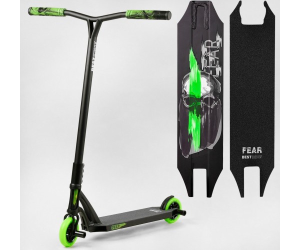 

Самокат трюковый Best Scooter Fear MT60611, алюминиевая дека, колеса 120мм, SCS-система, пеги, подшипники ABEC-9, Зеленый