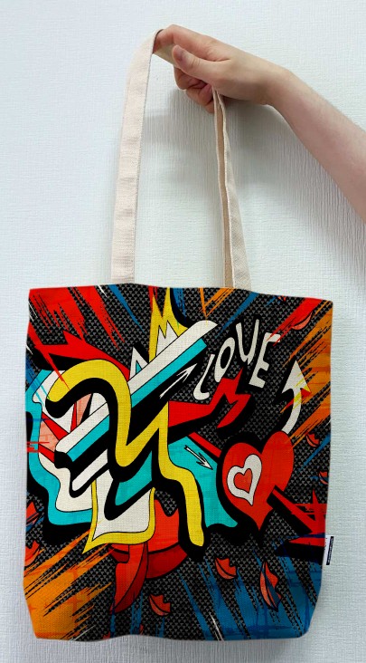 

Экосумка шоппер 4Profi "Love You Graffity" двунитка (хлопок) белая 23966