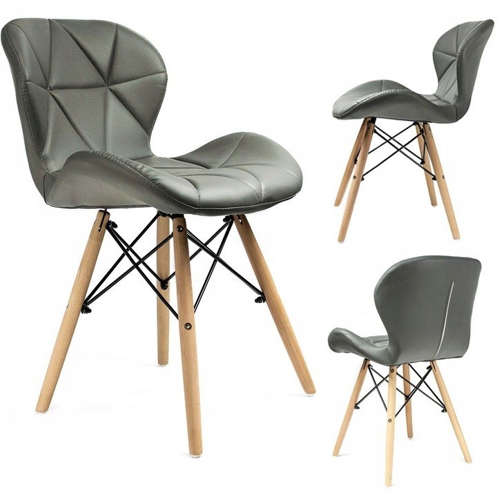

Стул JUMI Scandinavian Design (эко-кожа) Grey