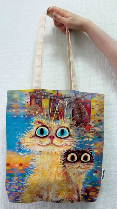 

Экосумка шоппер 4Profi "Windmill cats" двунитка (хлопок) белая 23867