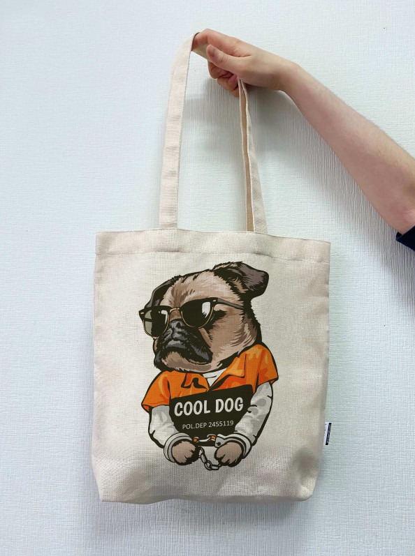

Экосумка шоппер 4Profi "Cool Dog" двунитка (хлопок) белая 25093