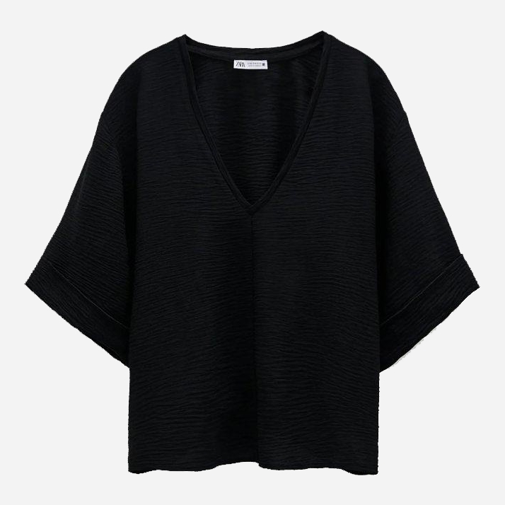 

Блузка Zara XAZ281895MHQW  Черная, Блузка Zara XAZ281895MHQW XL Черная