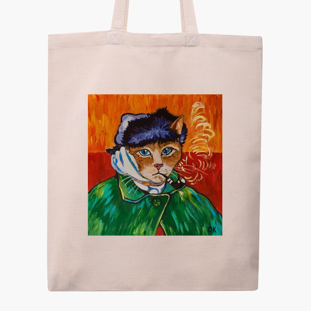 

Эко сумка шоппер Кот Винсент Ван Гог (Vincent van Gogh Cat) (9227-2958) 41x35 см Бежевый