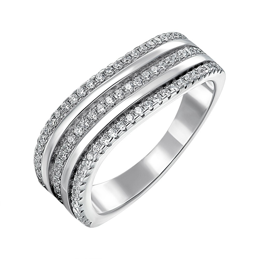 

Серебряное кольцо с фианитами 000152405 18 размера