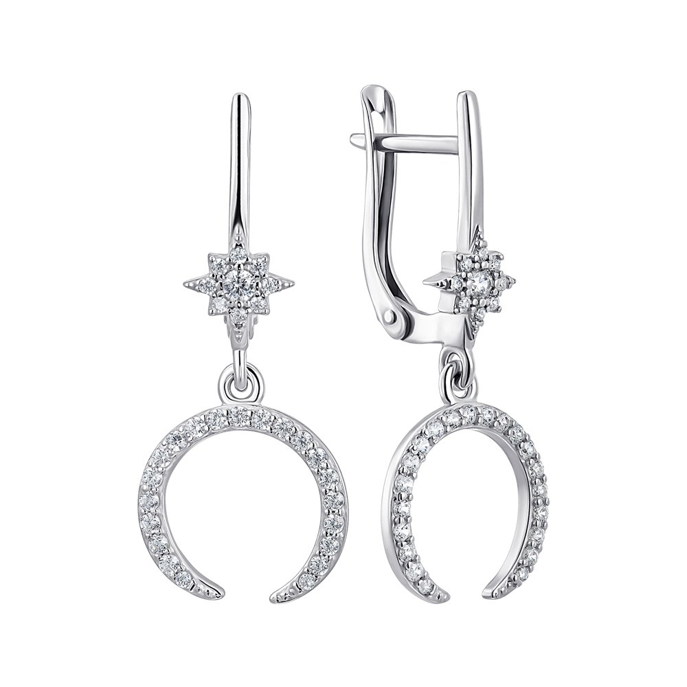 

Серьги-подвески из серебра с фианитами 000151409