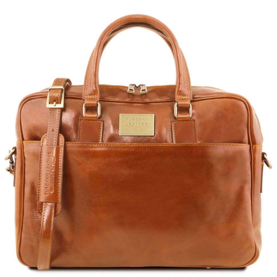 

Кожаная сумка портфель Tuscany Leather Urbino TL141241 (Honey – медовый)