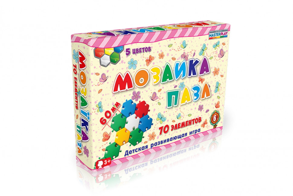 

Дитяча мозаїка-пазл №6 1-147, 70 деталей Ø60мм