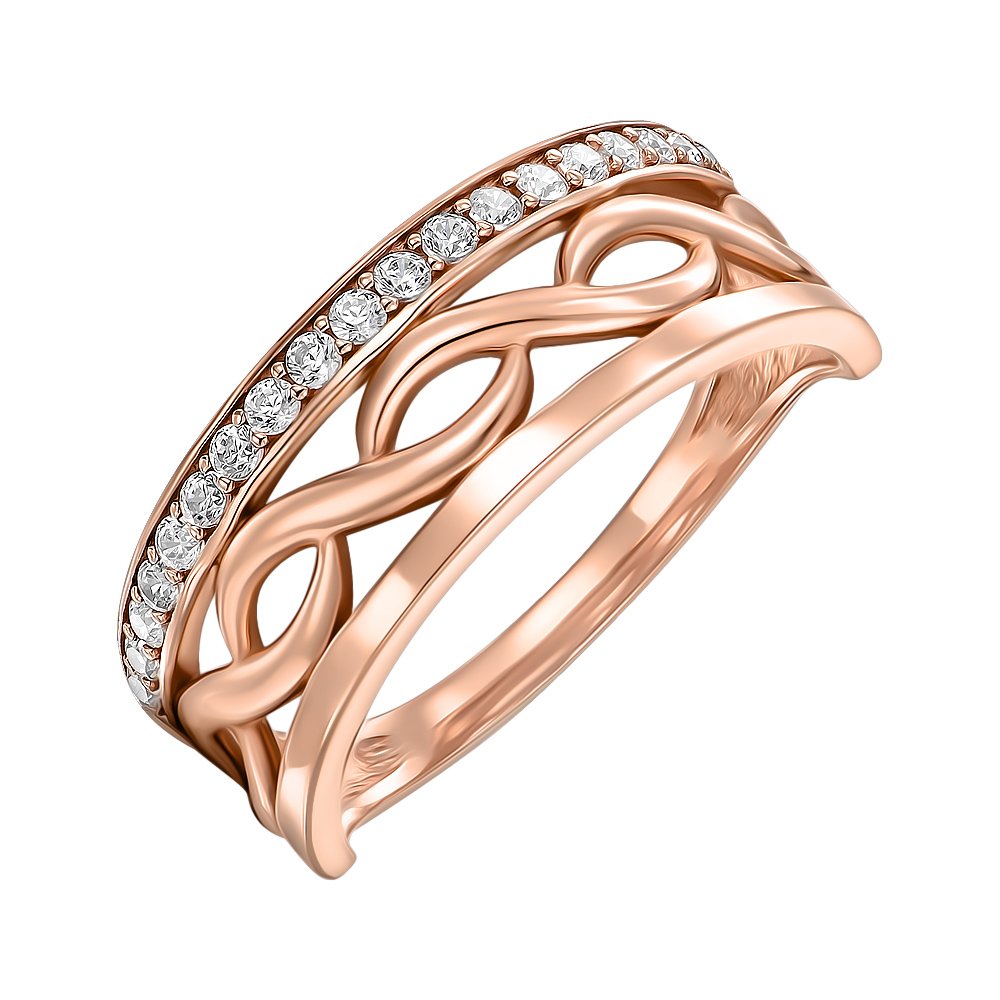 

Кольцо из красного золота с фианитами 000113986 16.5 размера