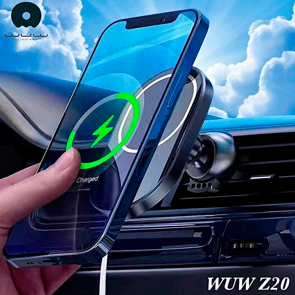 

Автодержатель WUW Z20 USB-A с беспроводной зарядкой Чёрный