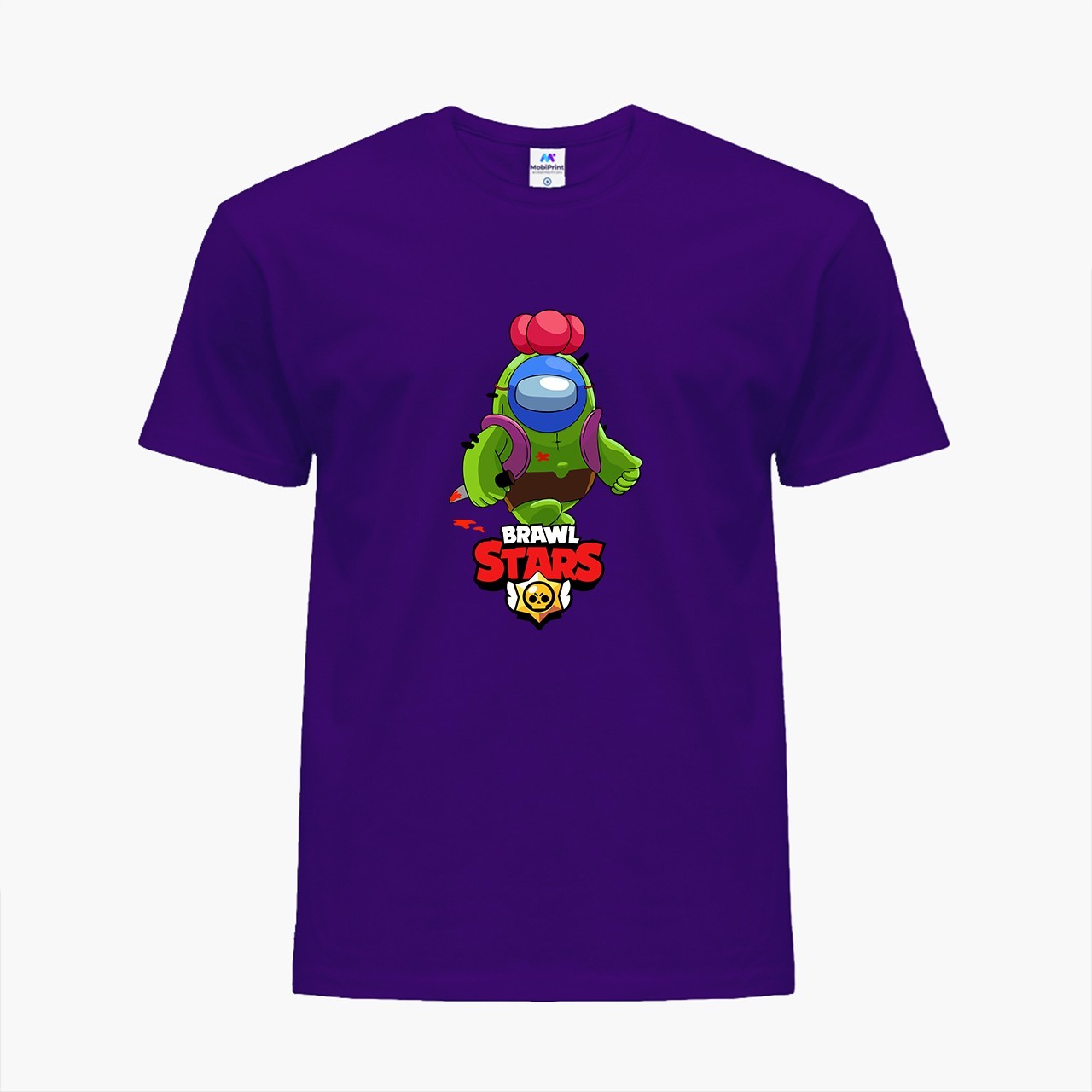 

Детская футболка Амонг Ас Бравл Старс Спайк (Among Us Brawl Stars Spike) (25186-2599) 146-152 см Хлопок Фиолетовый